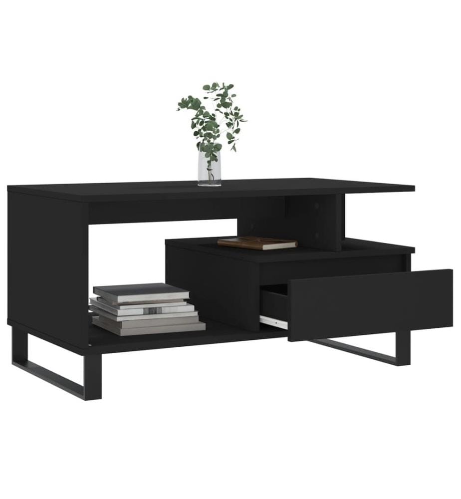 Couchtisch Schwarz 90x49x45 cm Holzwerkstoff