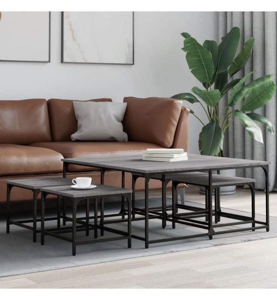Satztische 5 Stk. Grau Sonoma Holzwerkstoff
