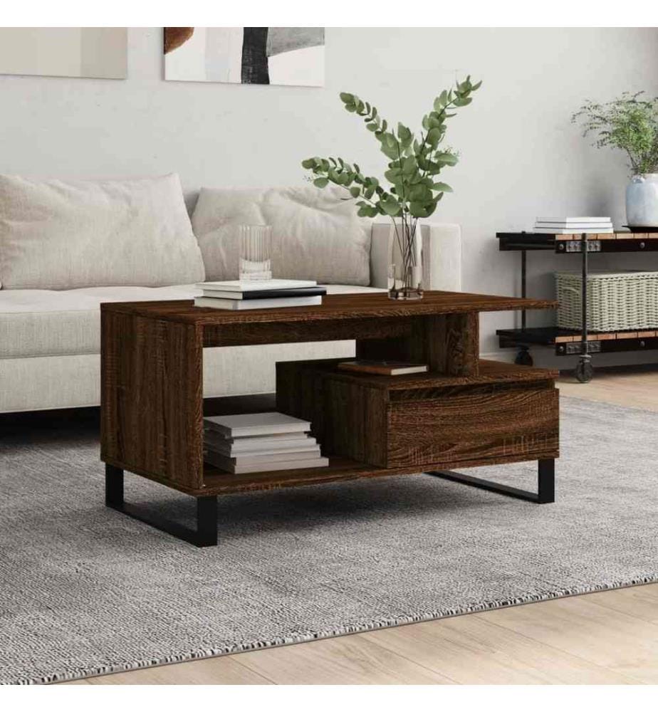 Couchtisch Braun Eichen-Optik 90x49x45 cm Holzwerkstoff