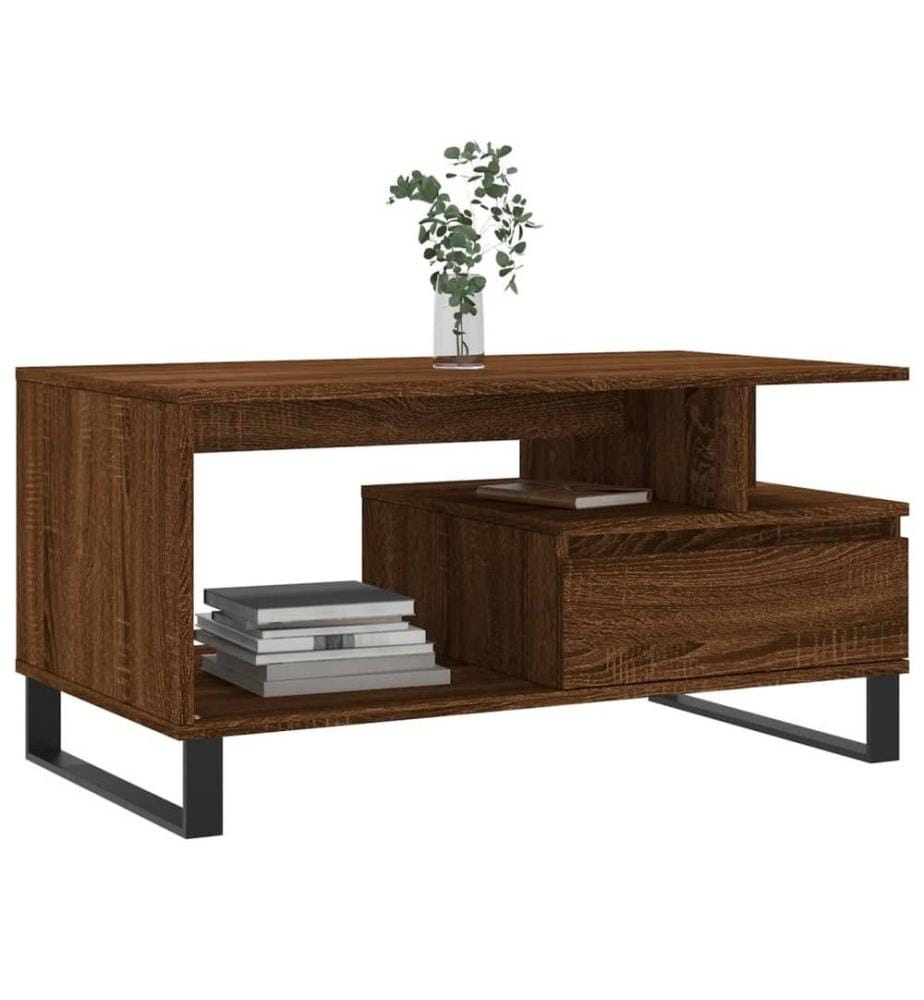 Couchtisch Braun Eichen-Optik 90x49x45 cm Holzwerkstoff