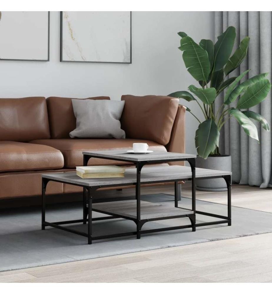 Couchtisch Grau Sonoma 102x60x45 cm Holzwerkstoff