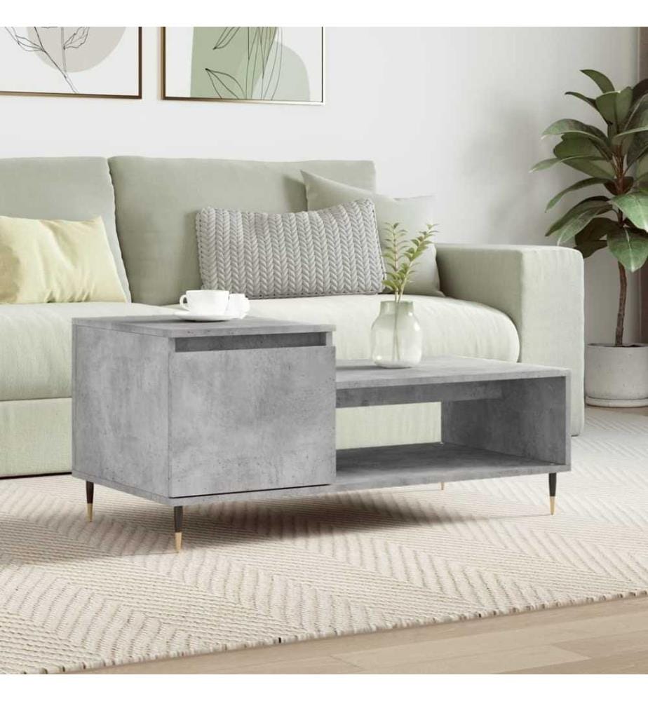 Couchtisch Betongrau 100x50x45 cm Holzwerkstoff