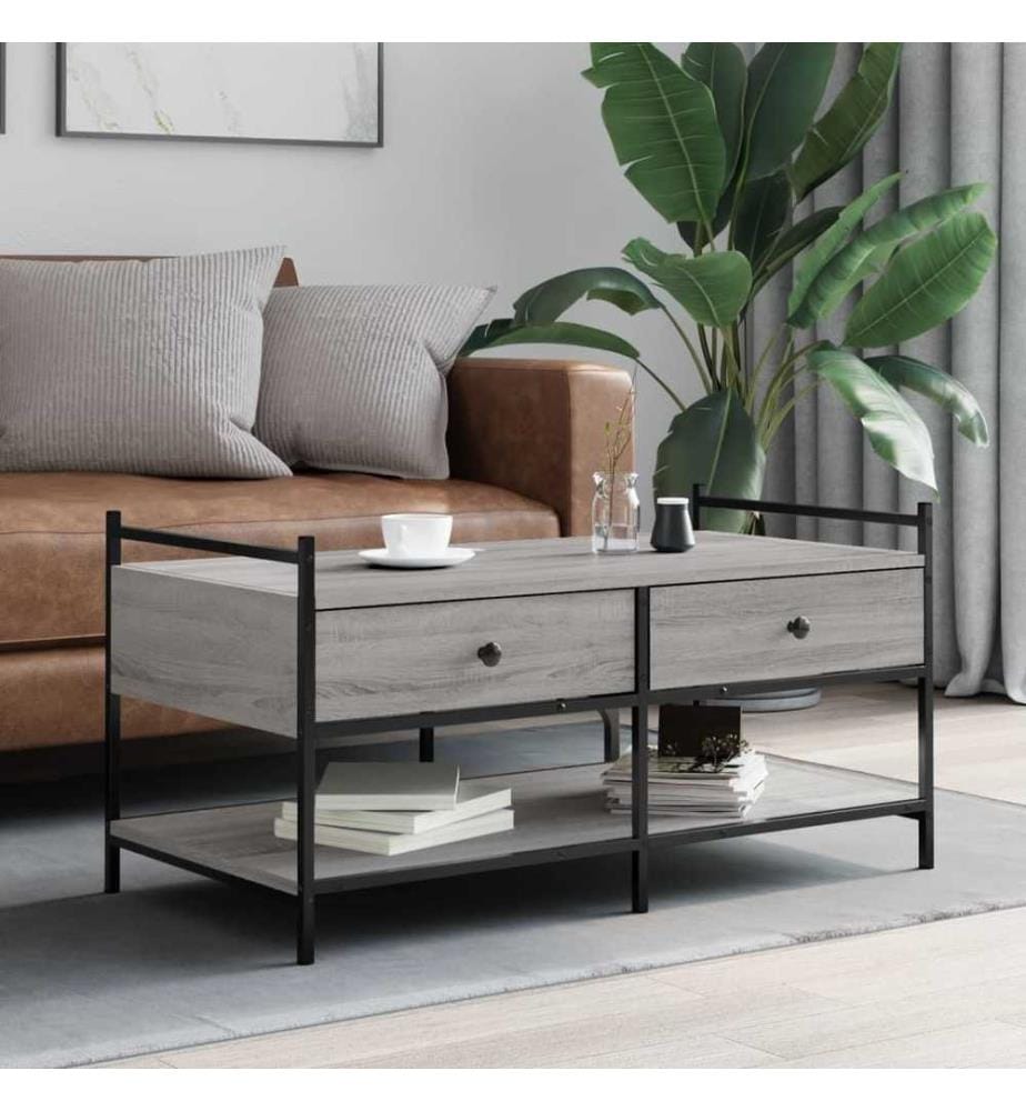 Couchtisch Grau Sonoma 99x50x50 cm Holzwerkstoff
