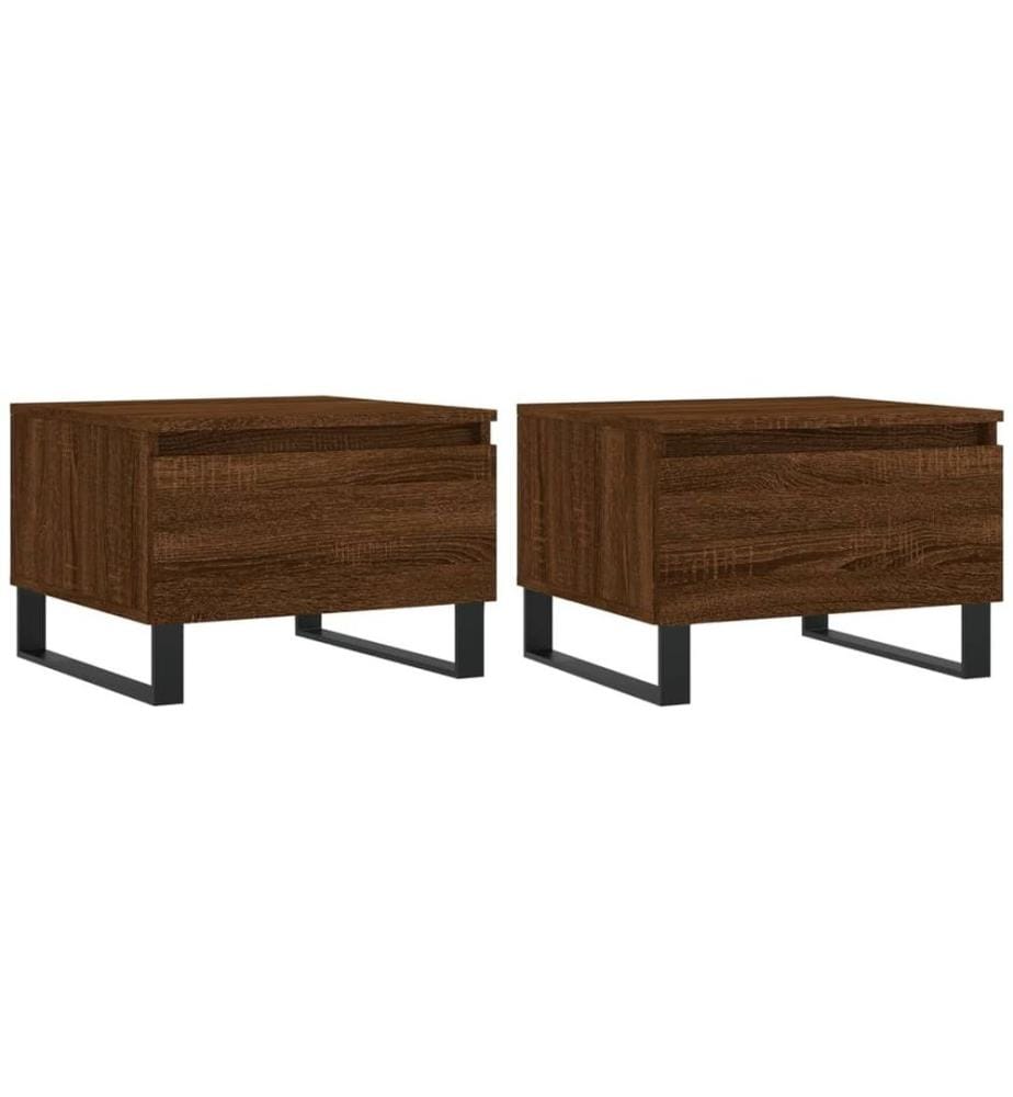 Couchtische 2 Stk. Braun Eichen-Optik 50x46x35 cm Holzwerkstoff
