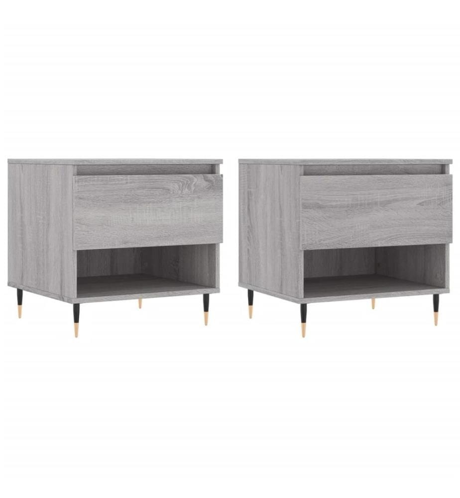 Couchtische 2 Stk. Grau Sonoma 50x46x50 cm Holzwerkstoff