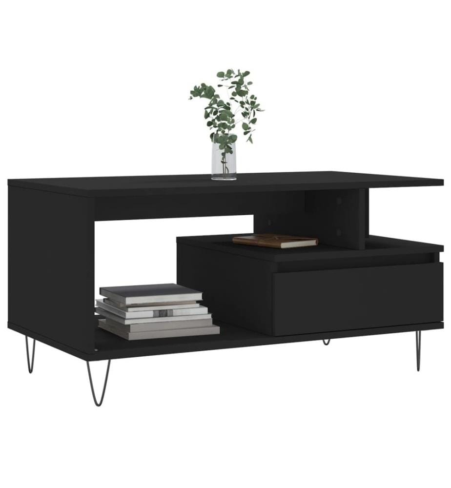 Couchtisch Schwarz 90x49x45 cm Holzwerkstoff