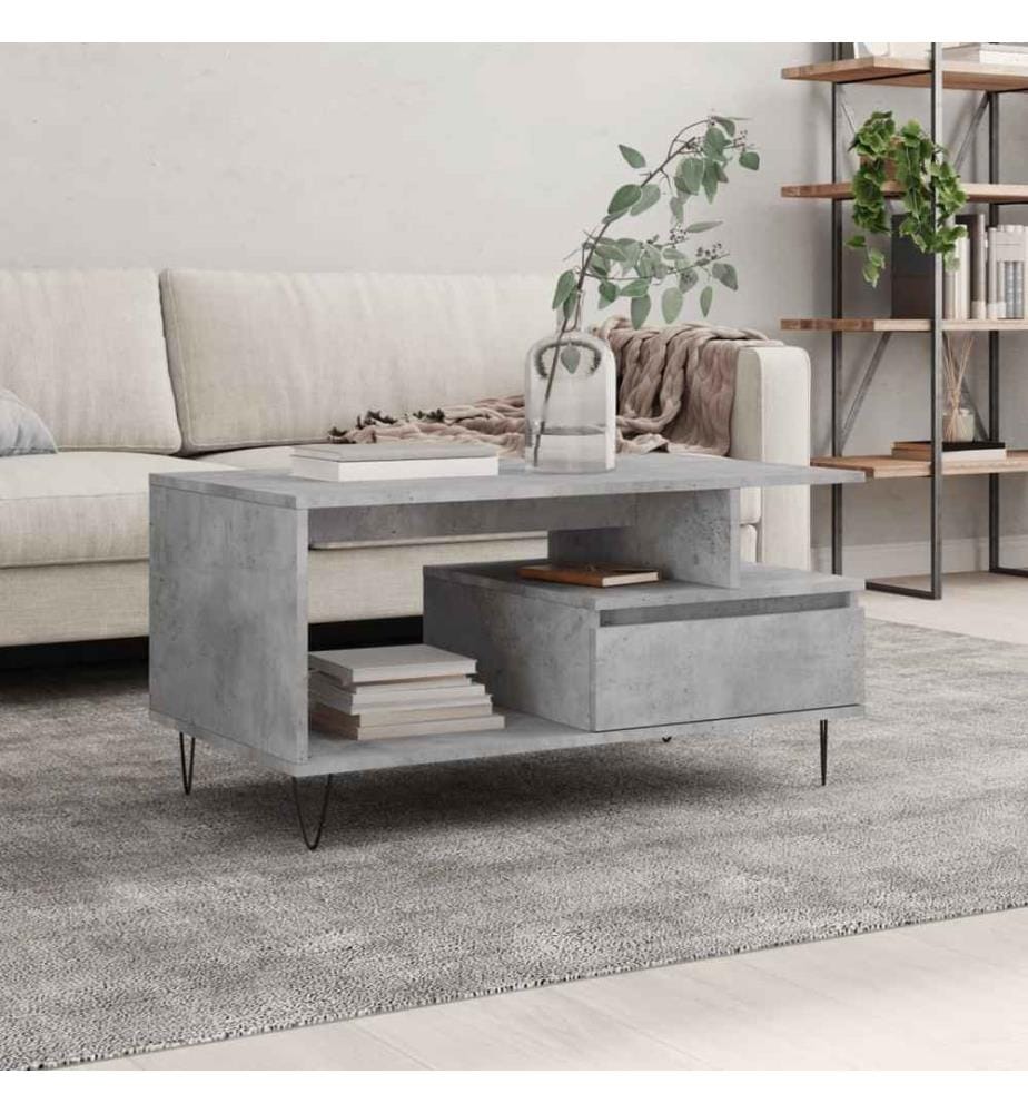 Couchtisch Betongrau 90x49x45 cm Holzwerkstoff
