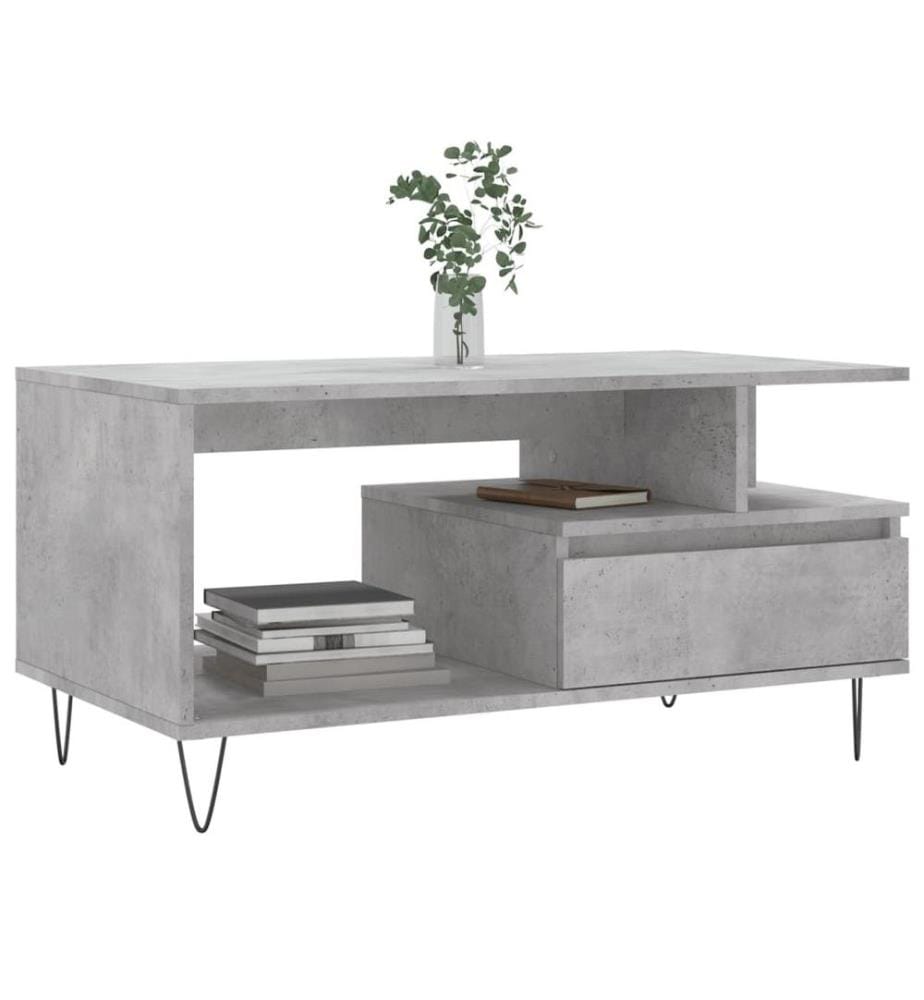 Couchtisch Betongrau 90x49x45 cm Holzwerkstoff