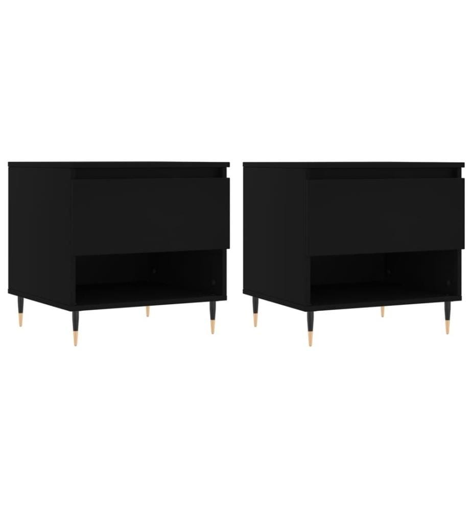 Couchtische 2 Stk. Schwarz 50x46x50 cm Holzwerkstoff