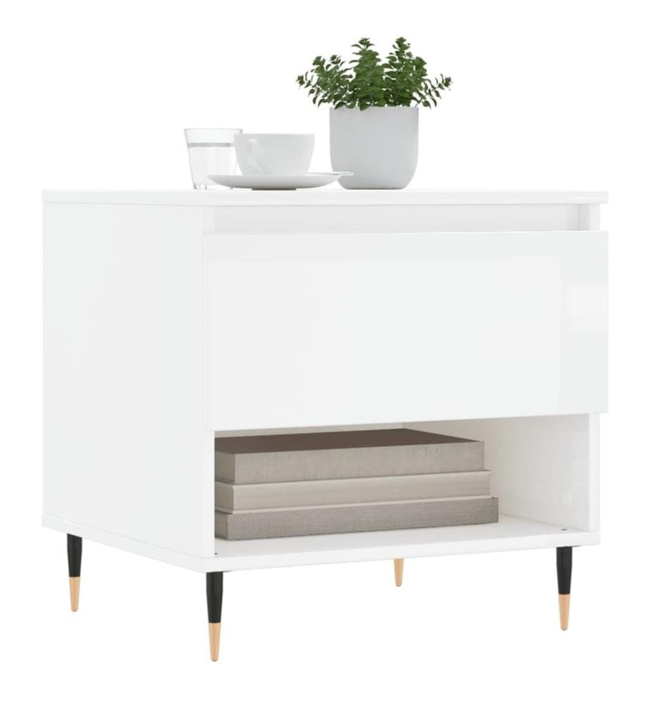 Couchtische 2 Stk. Hochglanz-Weiss 50x46x50 cm Holzwerkstoff