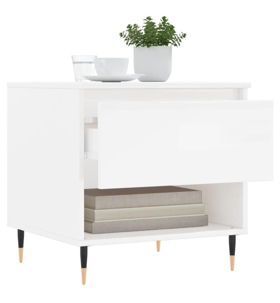 Couchtische 2 Stk. Hochglanz-Weiss 50x46x50 cm Holzwerkstoff