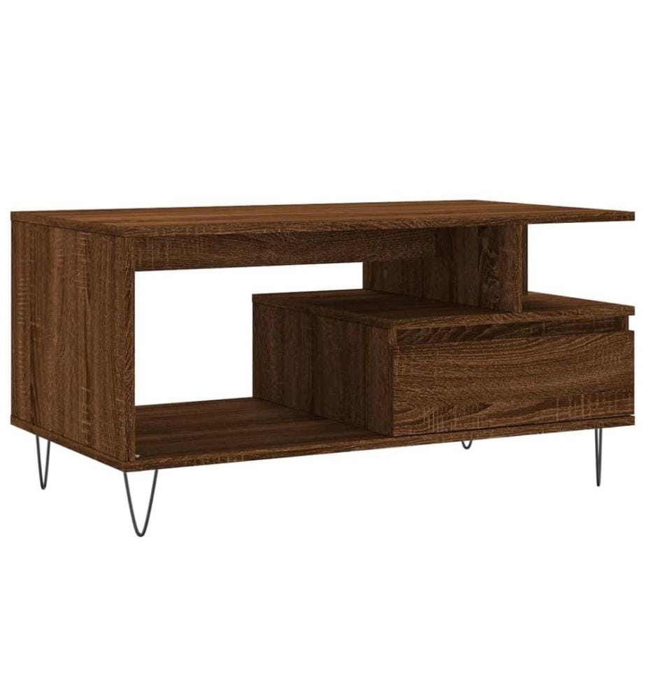 Couchtisch Braun Eichen-Optik 90x49x45 cm Holzwerkstoff