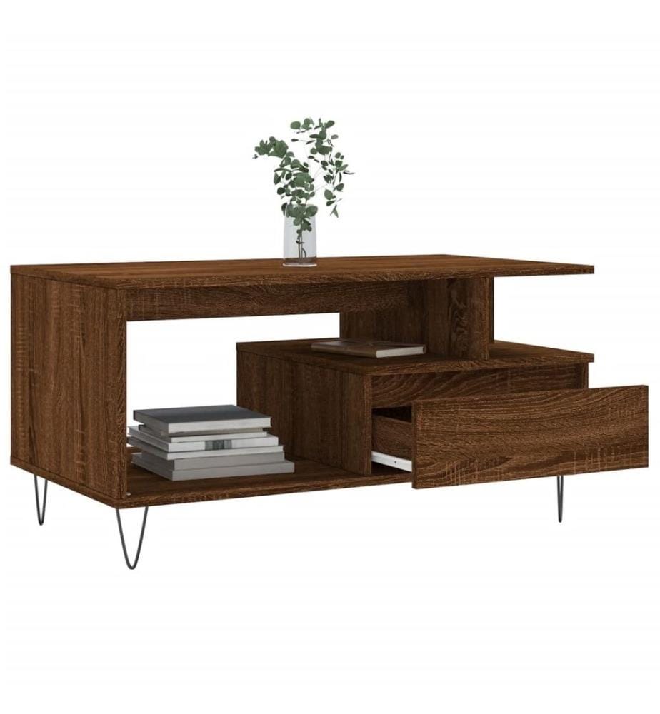 Couchtisch Braun Eichen-Optik 90x49x45 cm Holzwerkstoff