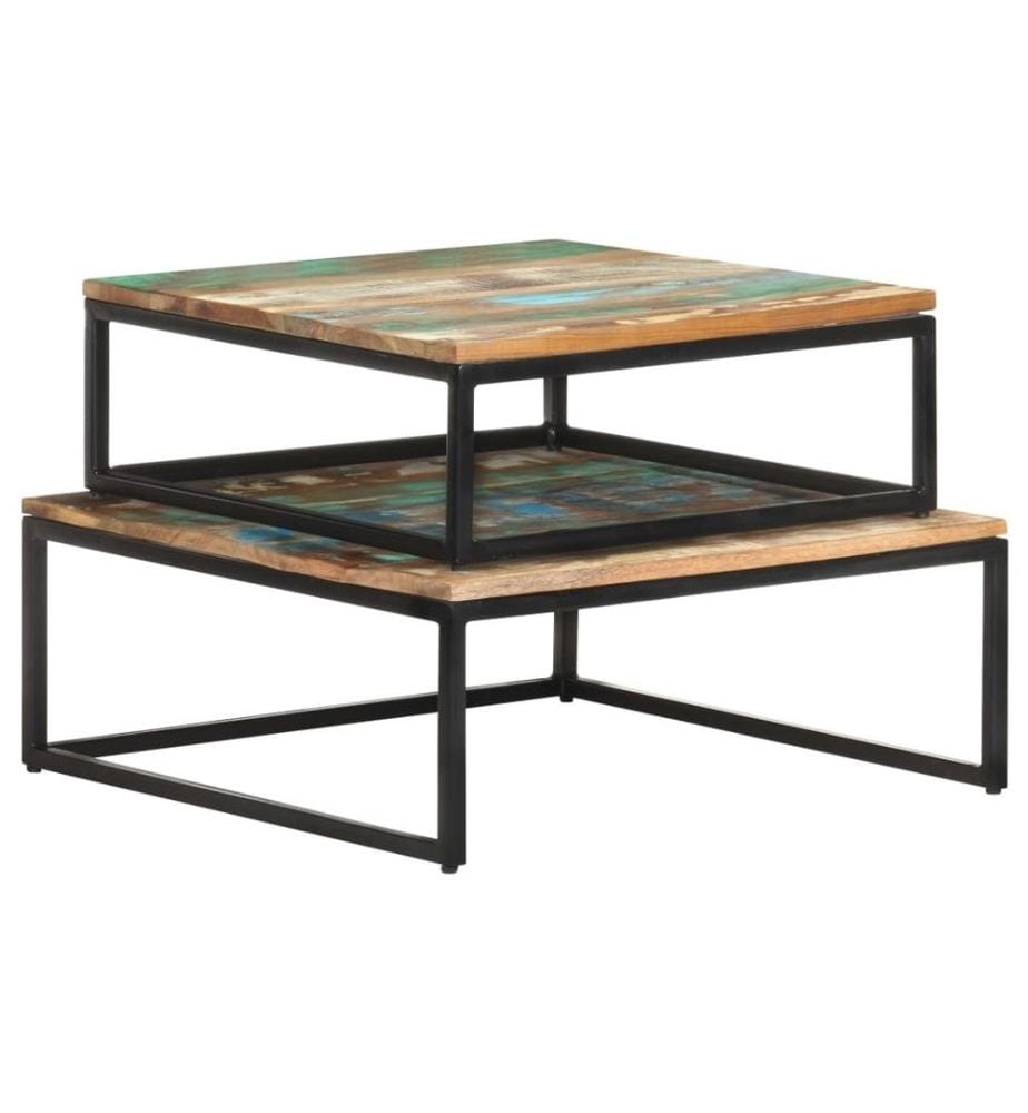 Tables basses gigognes 2 pcs Bois de récupération massif