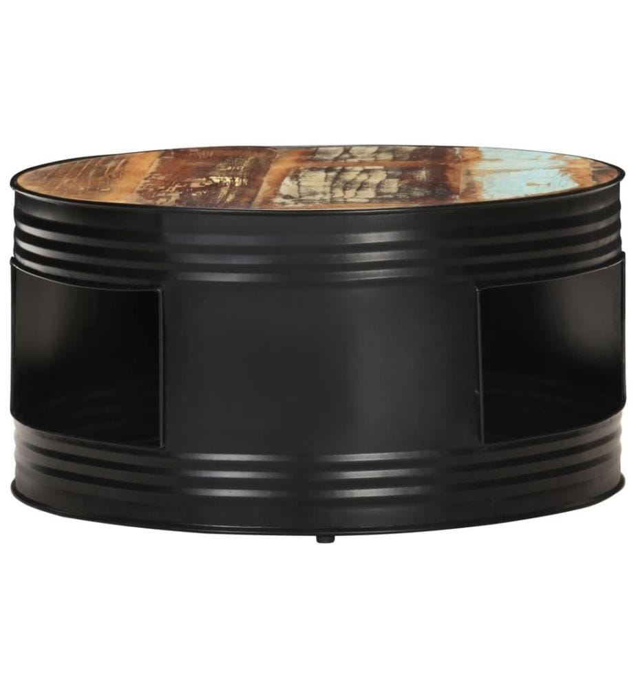 Couchtisch Schwarz 68x68x36 cm Altholz Massiv
