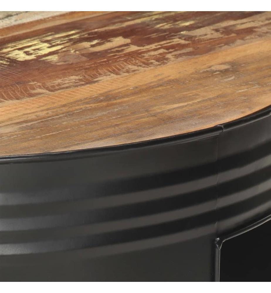 Couchtisch Schwarz 68x68x36 cm Altholz Massiv