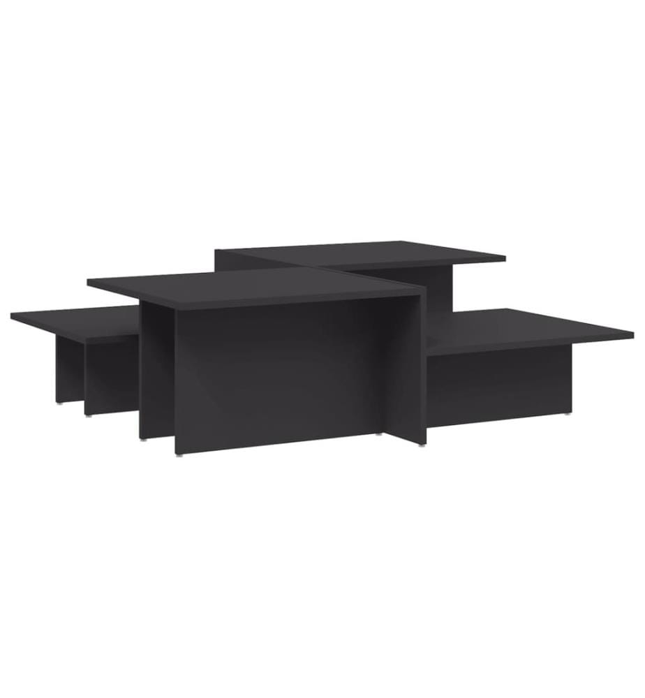 Tables basses 2 pcs gris bois d'ingénierie