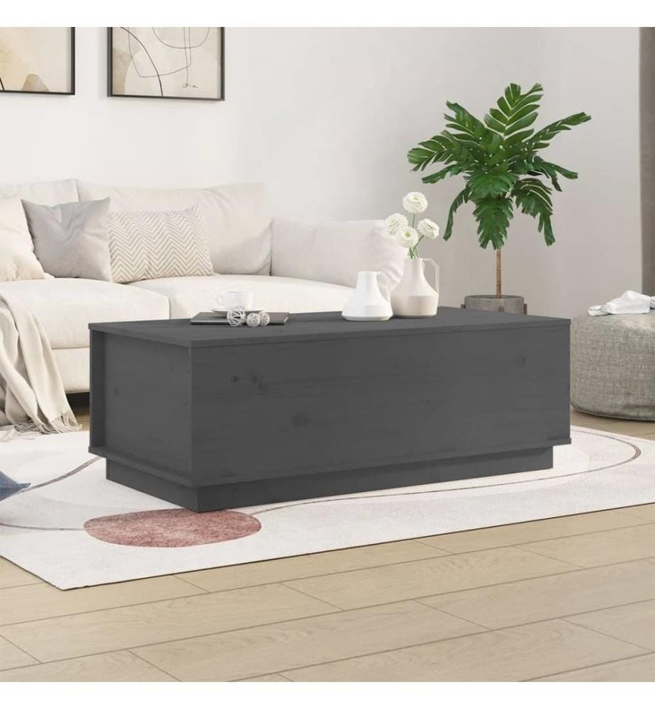 Couchtisch Grau 100x50x35 cm Massivholz Kiefer