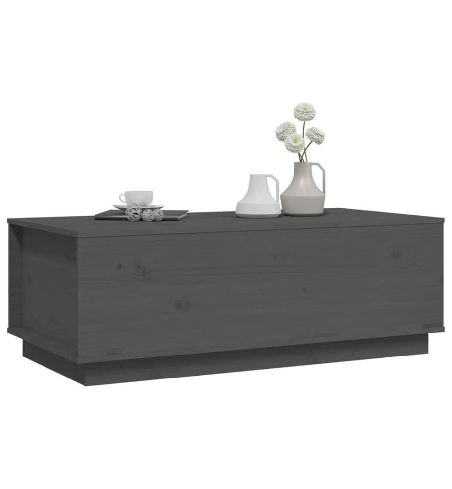 Couchtisch Grau 100x50x35 cm Massivholz Kiefer