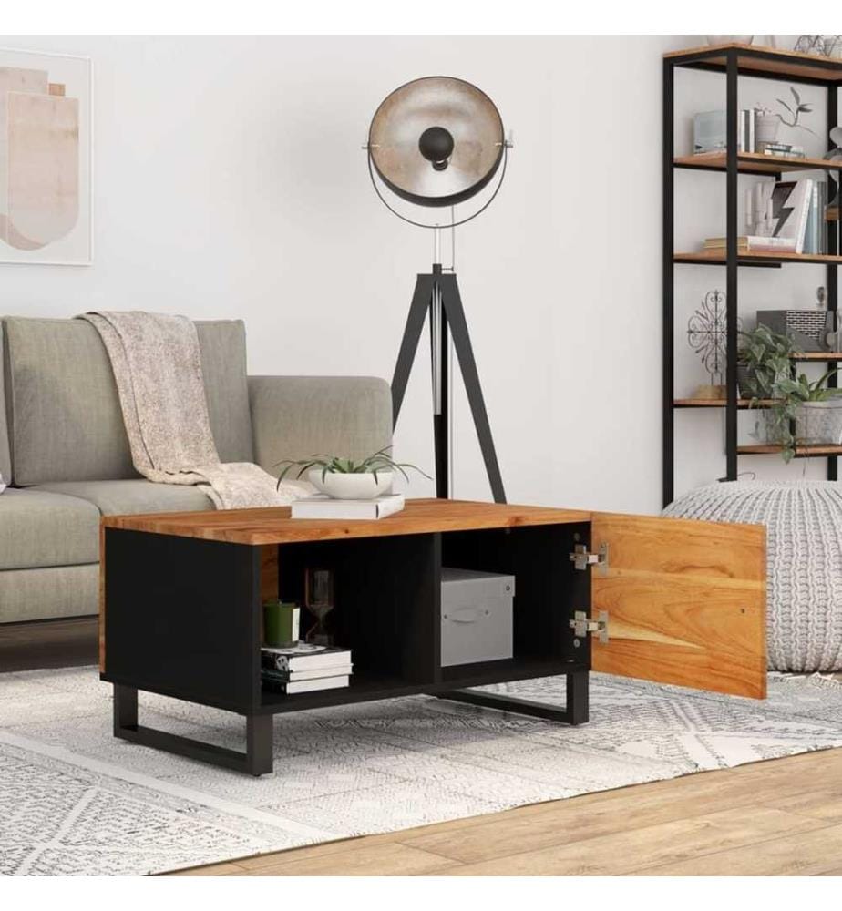 Couchtisch 80x50x40 cm Massivholz Akazie & Holzwerkstoff