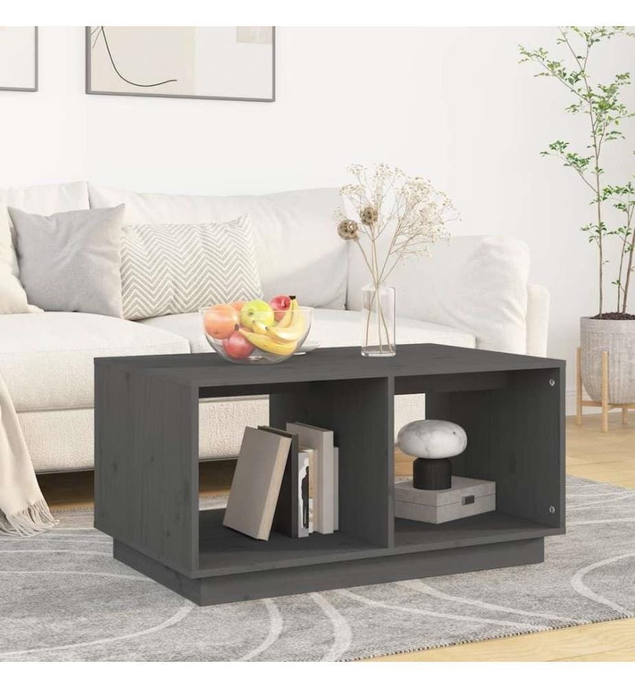 Couchtisch Grau 80x50x40 cm Massivholz Kiefer