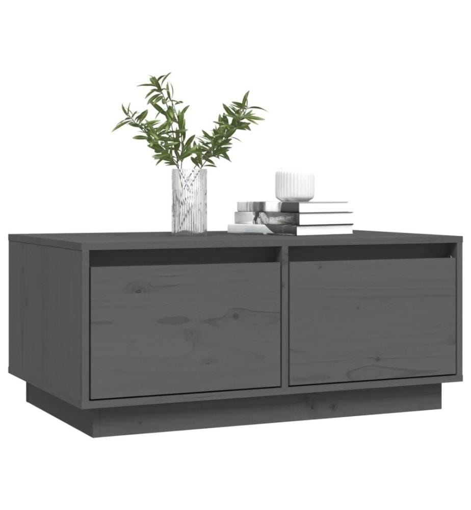 Couchtisch Grau 80x50x35 cm Massivholz Kiefer