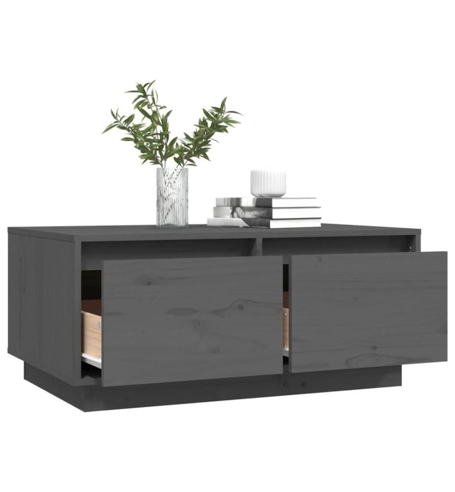 Couchtisch Grau 80x50x35 cm Massivholz Kiefer