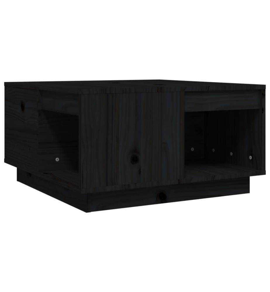 Couchtisch Schwarz 60x61x32,5 cm Massivholz Kiefer