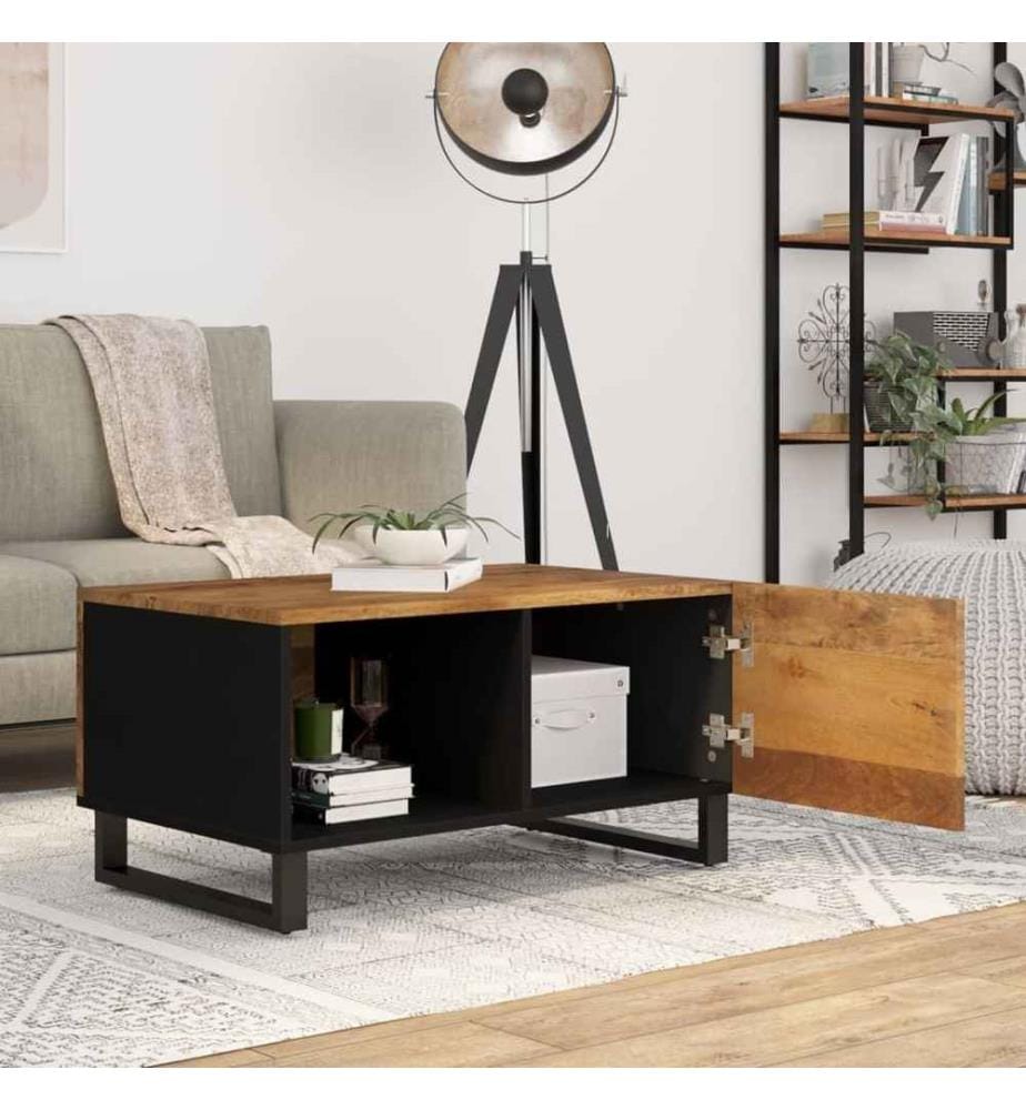 Couchtisch 80x50x40 cm Massivholz Mango & Holzwerkstoff