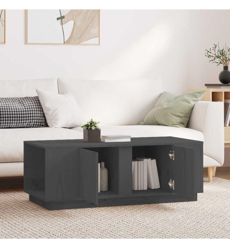Couchtisch Grau 110x50x40 cm Massivholz Kiefer