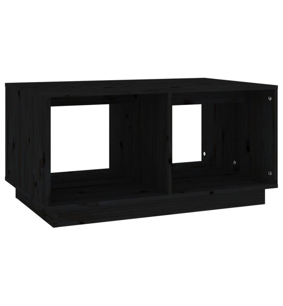 Couchtisch Schwarz 80x50x40 cm Massivholz Kiefer