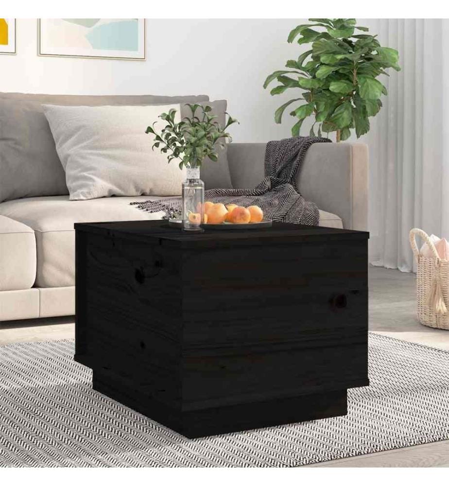 Couchtisch Schwarz 40x50x35 cm Massivholz Kiefer