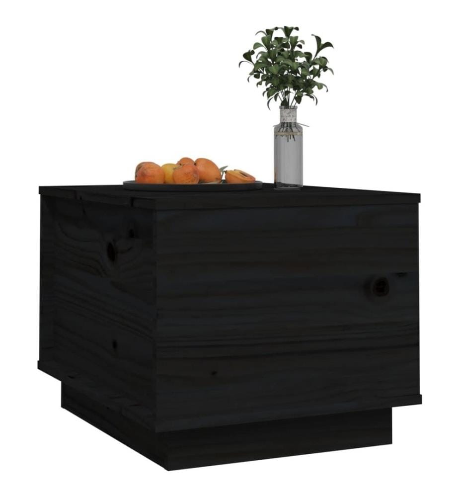 Couchtisch Schwarz 40x50x35 cm Massivholz Kiefer