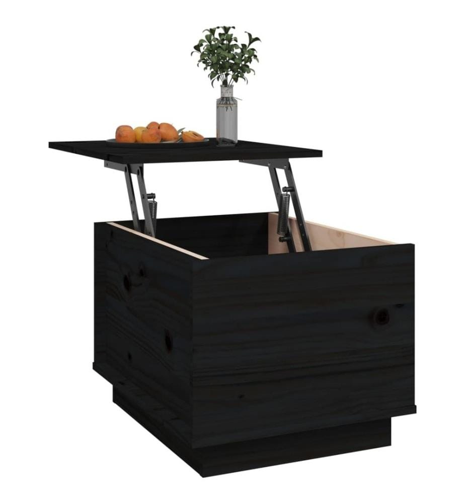 Couchtisch Schwarz 40x50x35 cm Massivholz Kiefer