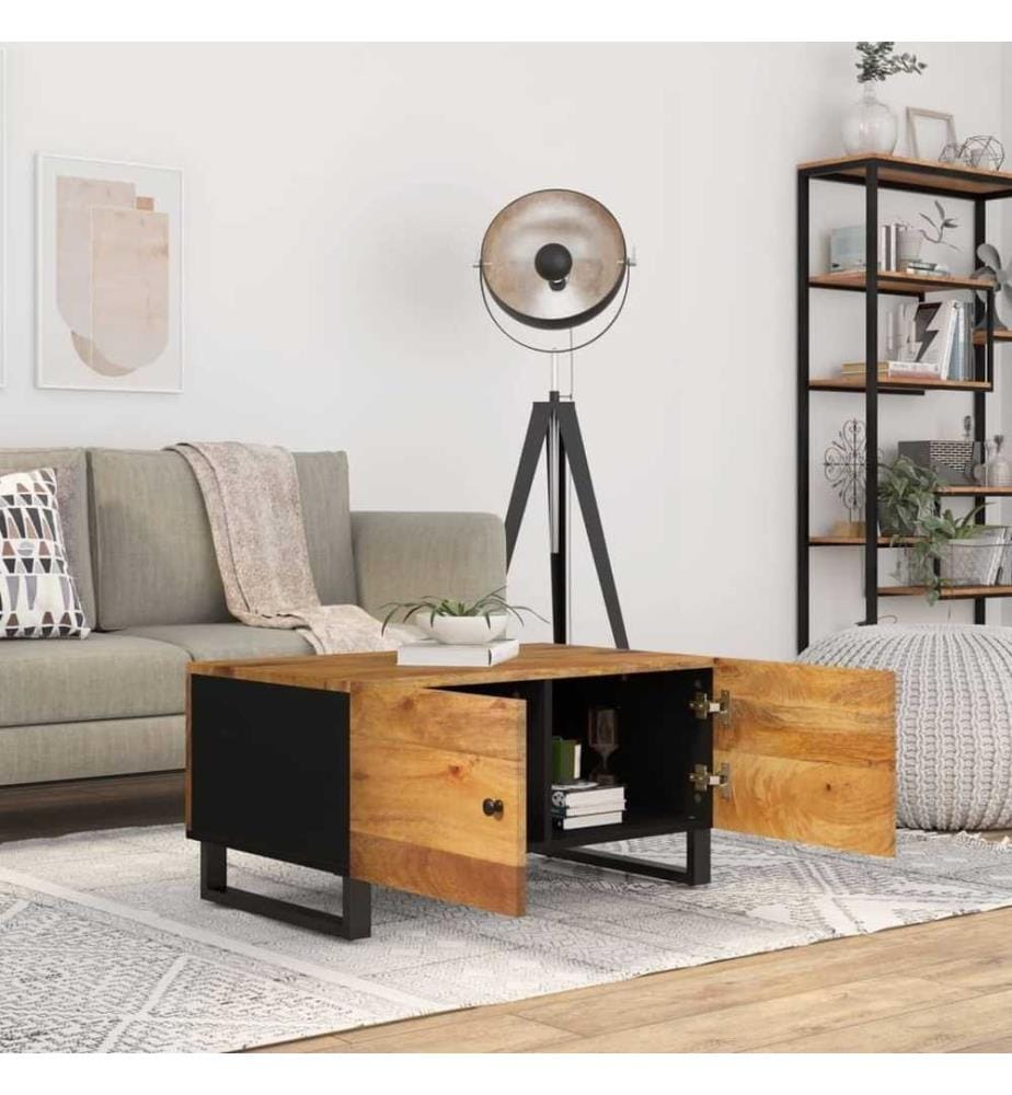 Couchtisch 80x50x40 cm Massivholz Mango & Holzwerkstoff