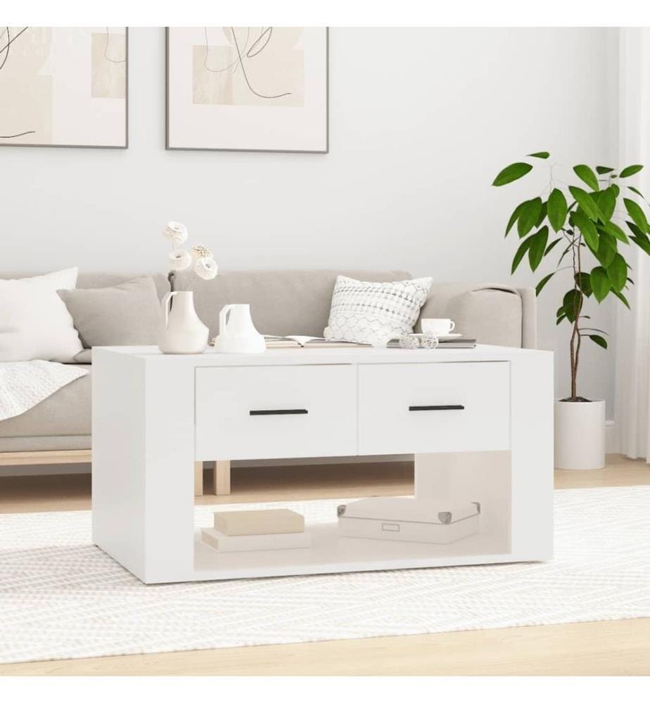 Couchtisch Weiss 80x50x40 cm Holzwerkstoff