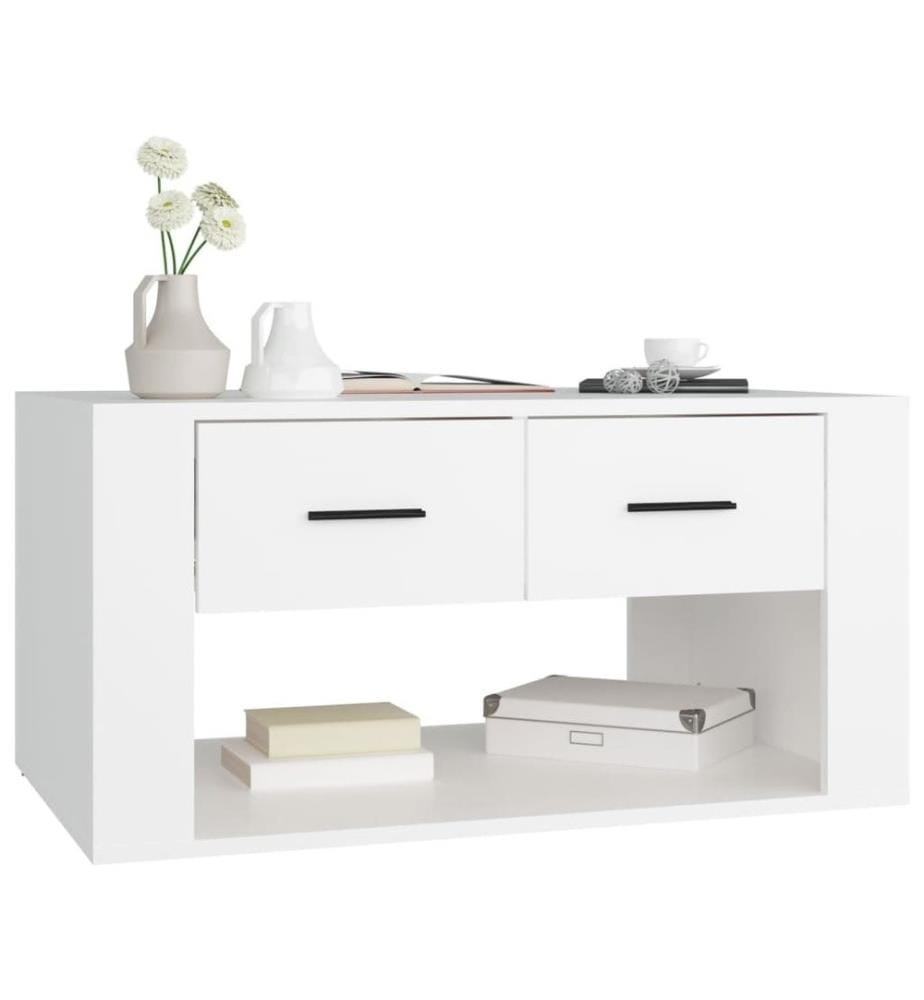 Couchtisch Weiss 80x50x40 cm Holzwerkstoff
