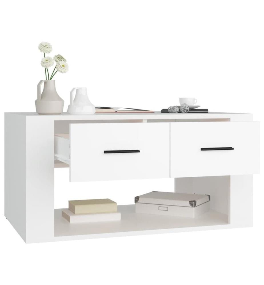 Couchtisch Weiss 80x50x40 cm Holzwerkstoff