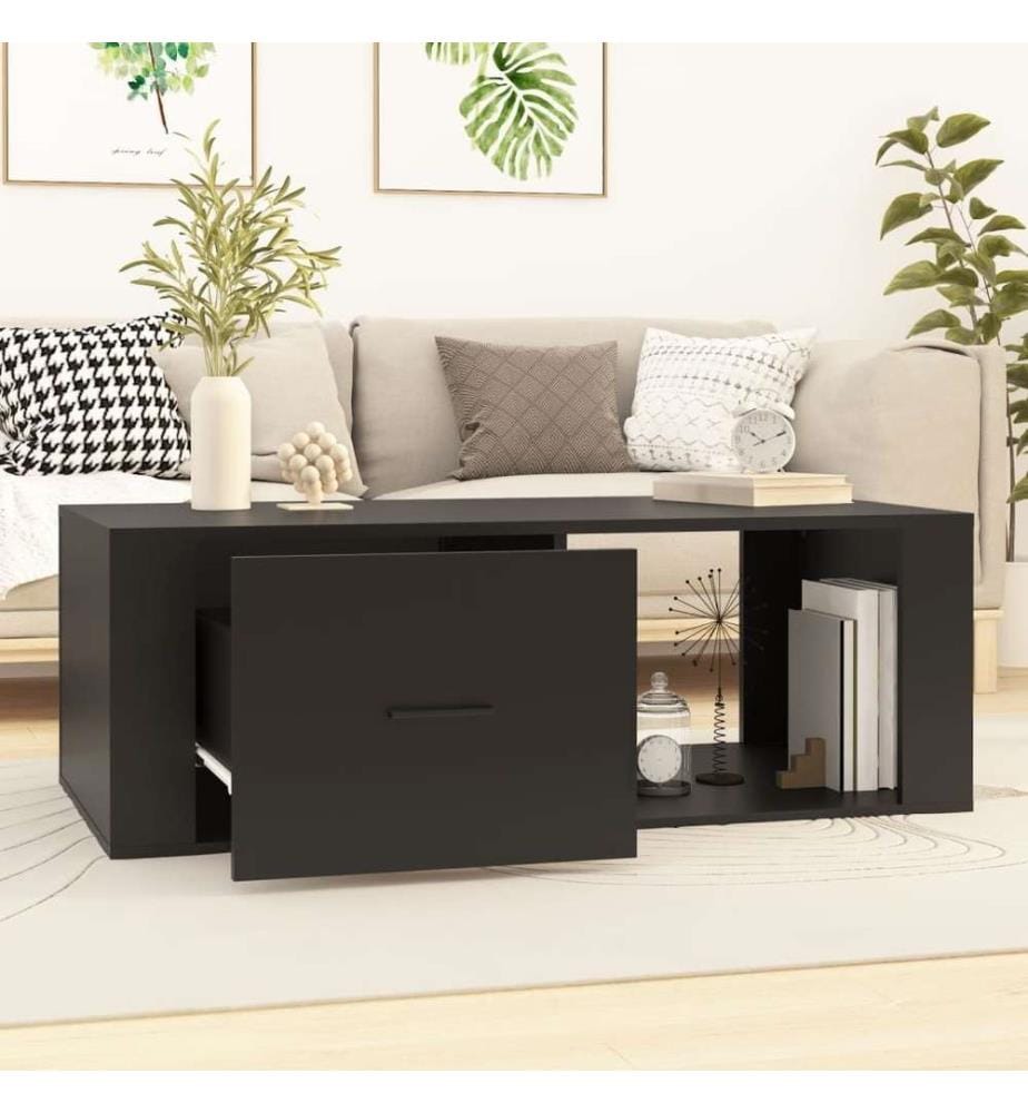 Table basse Noir 100x50,5x35 cm Bois d'ingénierie
