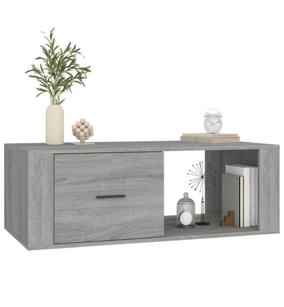 Table basse Sonoma gris 100x50,5x35 cm Bois d'ingénierie