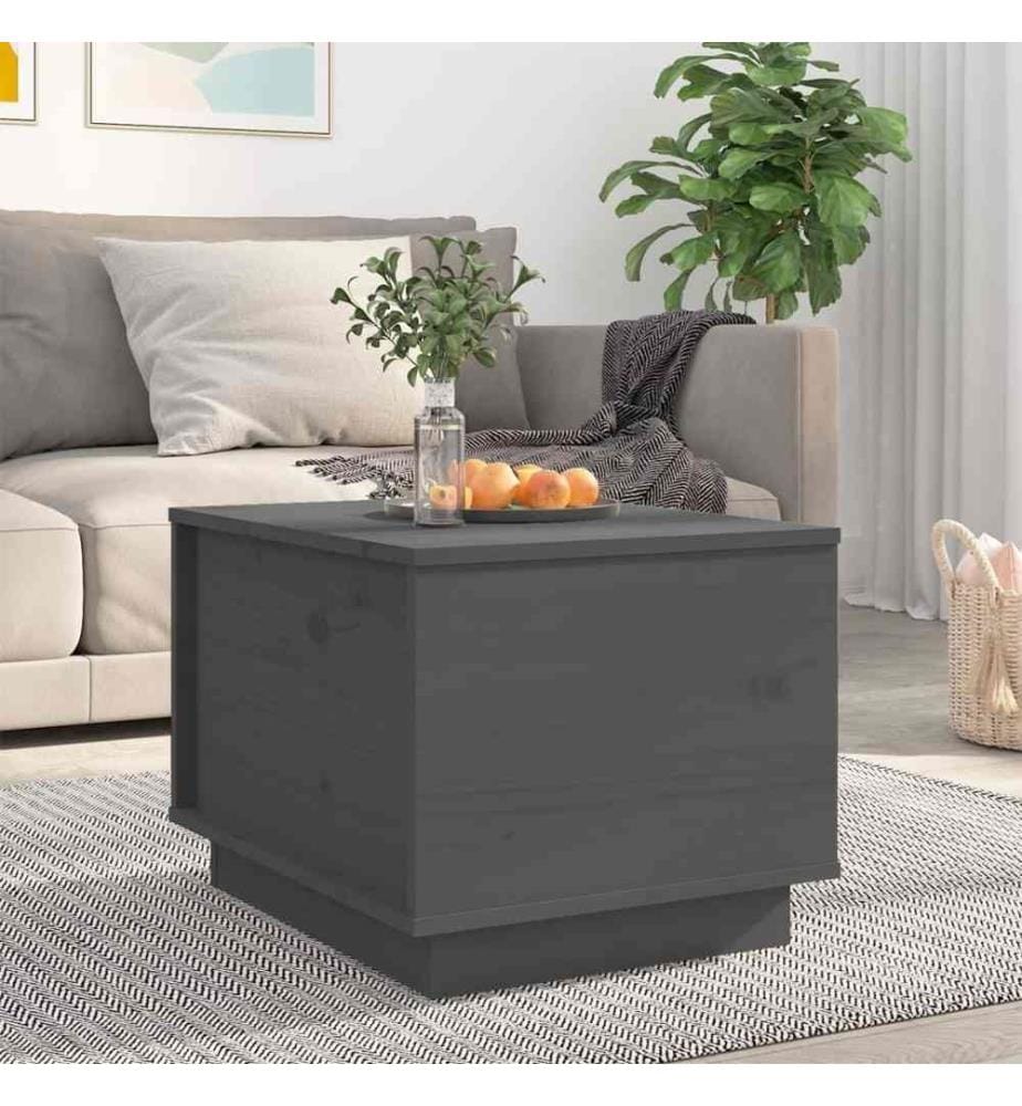 Couchtisch Grau 40x50x35 cm Massivholz Kiefer