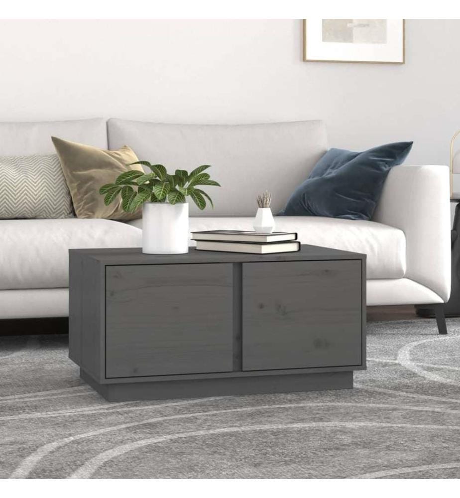 Couchtisch Grau 80x50x40 cm Massivholz Kiefer