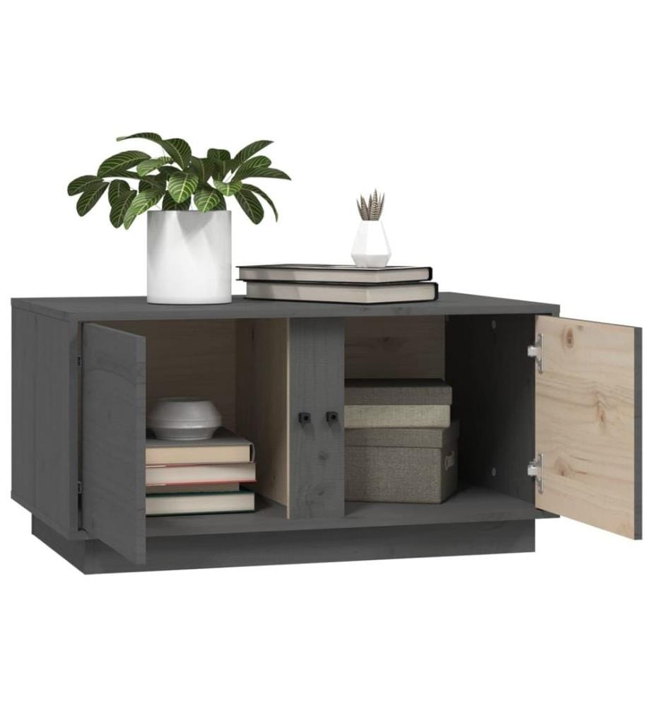 Couchtisch Grau 80x50x40 cm Massivholz Kiefer