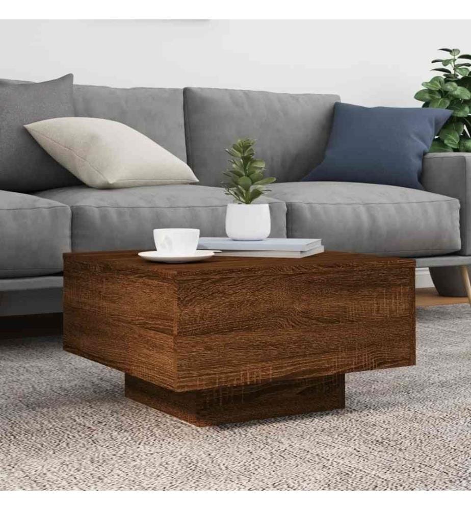 Couchtisch Braun Eichen-Optik 55x55x31 cm Holzwerkstoff