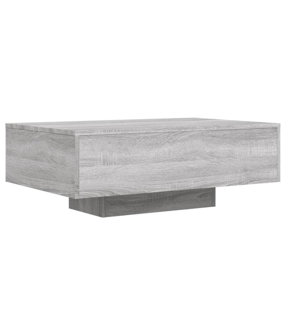 Couchtisch mit LED-Leuchten Grau Sonoma 85x55x31 cm