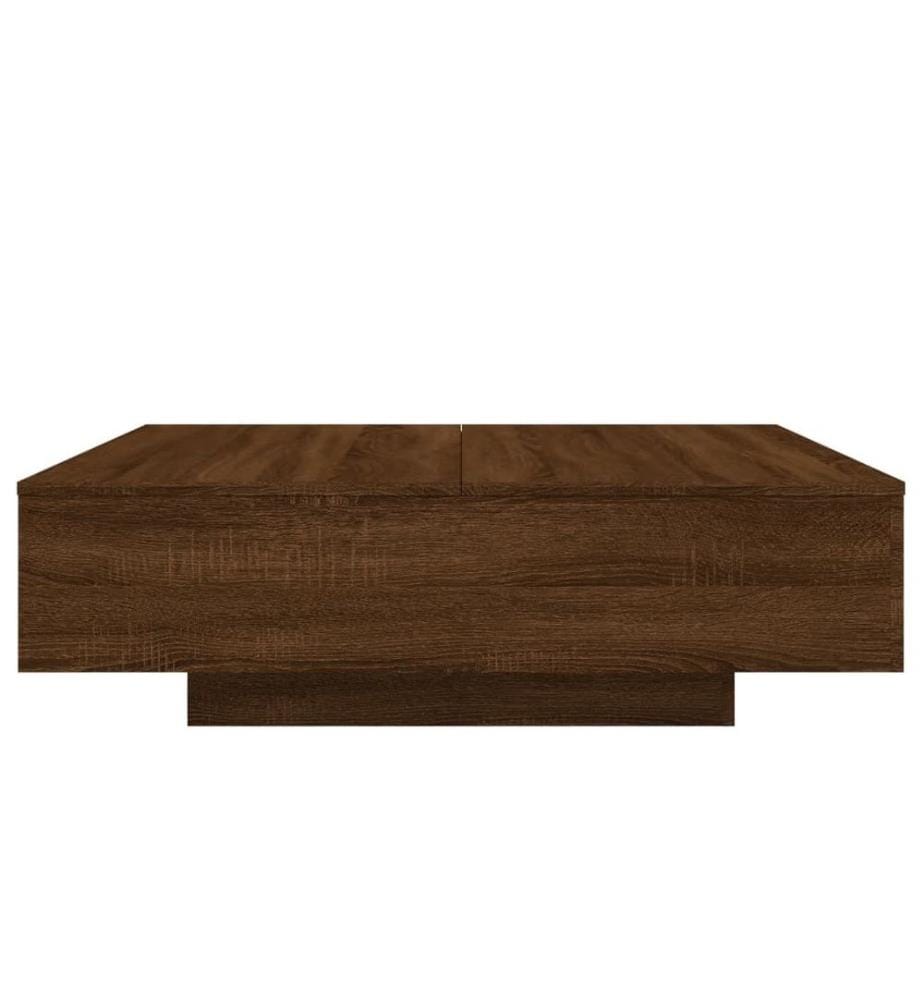 Table basse chêne marron 100x100x31 cm bois d'ingénierie