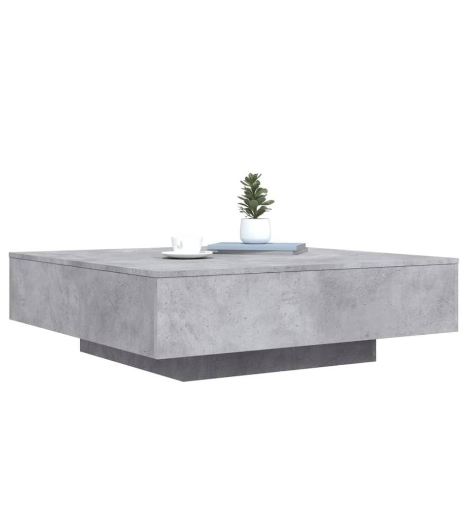 Table basse gris béton 100x100x31 cm bois d'ingénierie