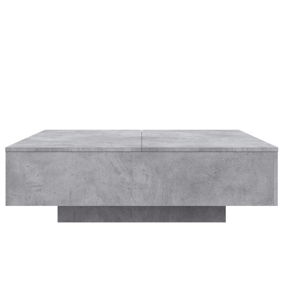 Table basse gris béton 100x100x31 cm bois d'ingénierie