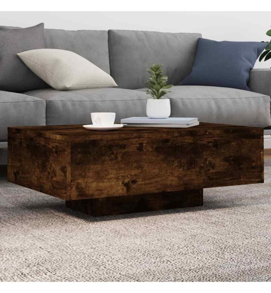 Couchtisch mit LED-Leuchten Räuchereiche 85x55x31 cm