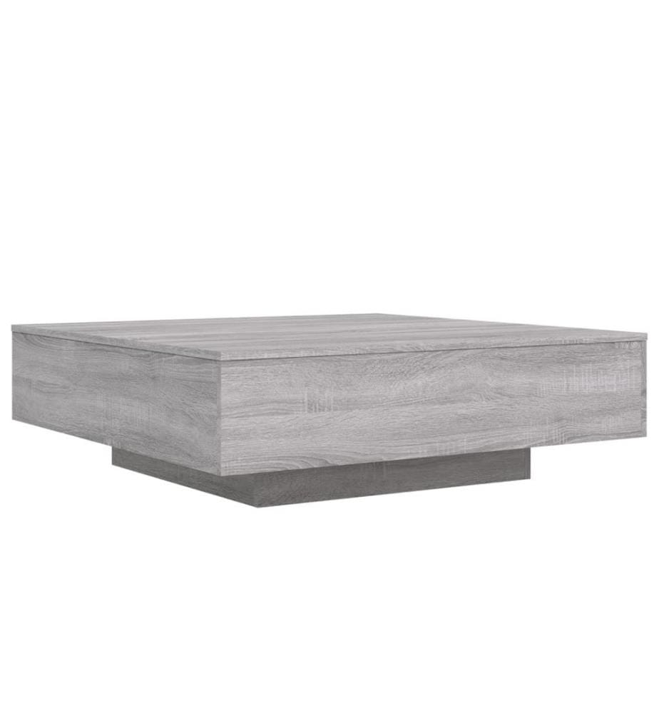Couchtisch mit LED-Leuchten Grau Sonoma 100x100x31 cm